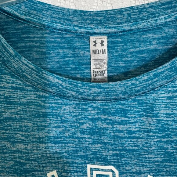 Under Armour Womens Blue Short Sleeve Heat Gear Tech Twist Graphic T-Shirt Sz M - Picture 4 of 6